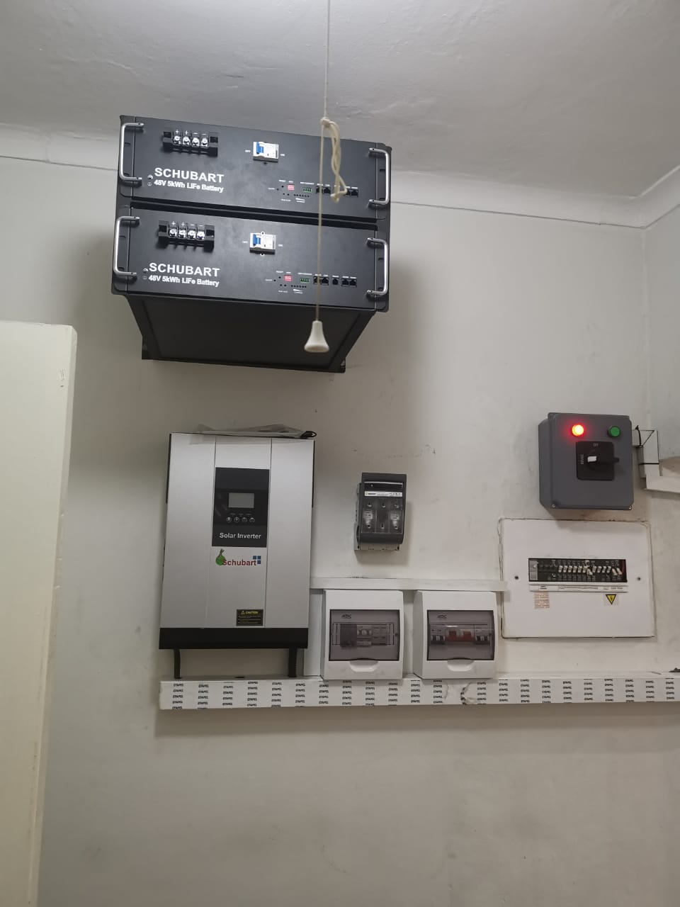 solar inverter amd two batteries mounted